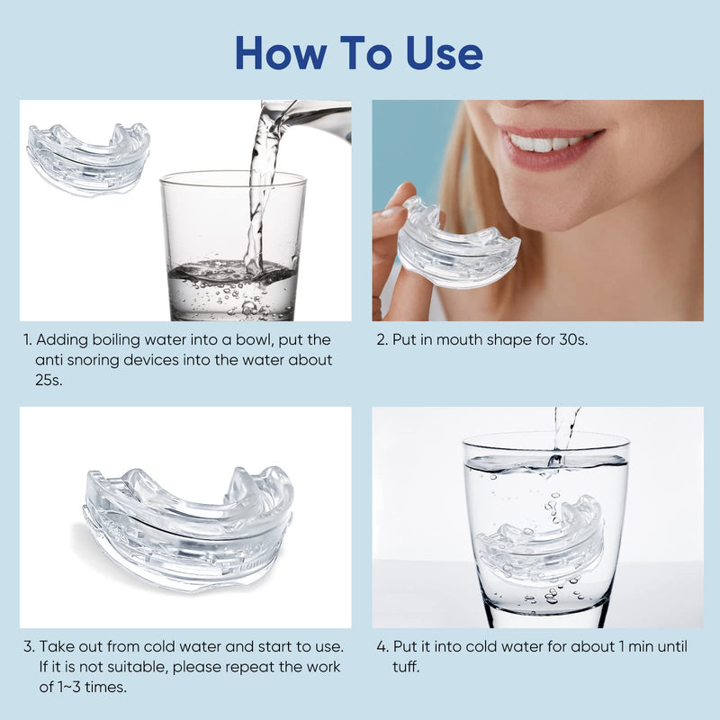[Australia] - Bite splints, anti-snoring splint, effective snoring stopper mouthpiece bite splint night against teeth grinding and snoring men women 1 piece clear 