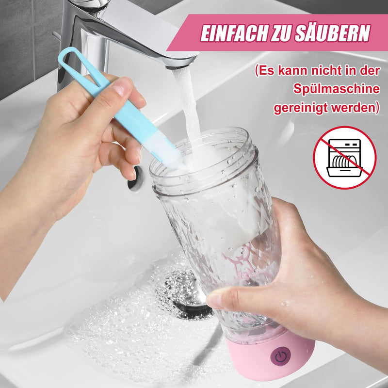 [Australia] - SOARFLY Shaker Electric Protein Shaker with Powder Compartment 650ML Protein Mixer Shaker USB Rechargeable, Electric Shaker for Protein Powder and Milkshake, Electric Protein Shaker, BPA-Free, Pink 