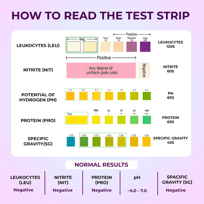 At-Home 5-in-1 UTI Test Strips for Women (70 Strips) Accurate 5-Parameters Leukocytes, Nitrite, pH, Protein and SG Reading, Advanced and Easy at-Home UTI Testing