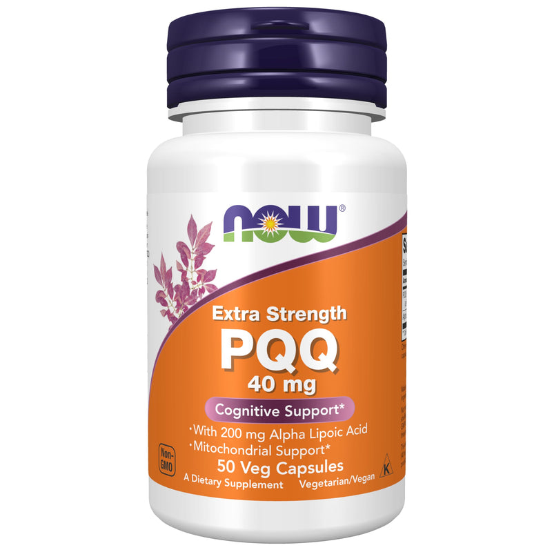 NOW Supplements, PQQ 40 mg with 200 mg Alpha Lipoic Acid, Extra Strength, 50 Veg Capsules