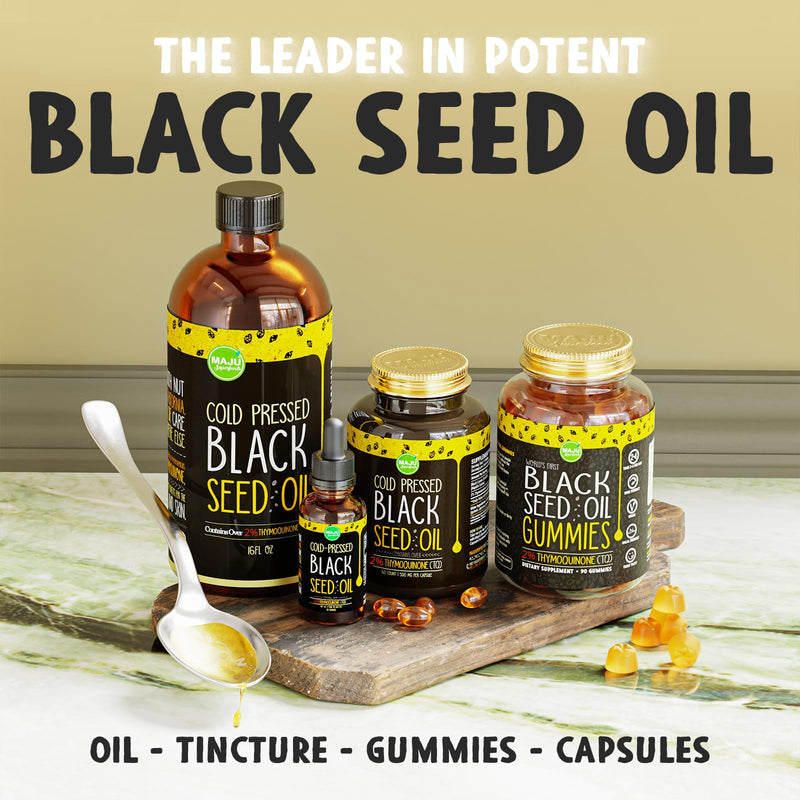 [Australia] - MAJU Black Seed Oil - 3 Times Thymoquinone, Cold-Pressed, 100% Turkish Black Cumin Seed Oil, Liquid Pure Blackseed Oil, Glass Bottle, 8 oz 8 Fl Oz (Pack of 1) 