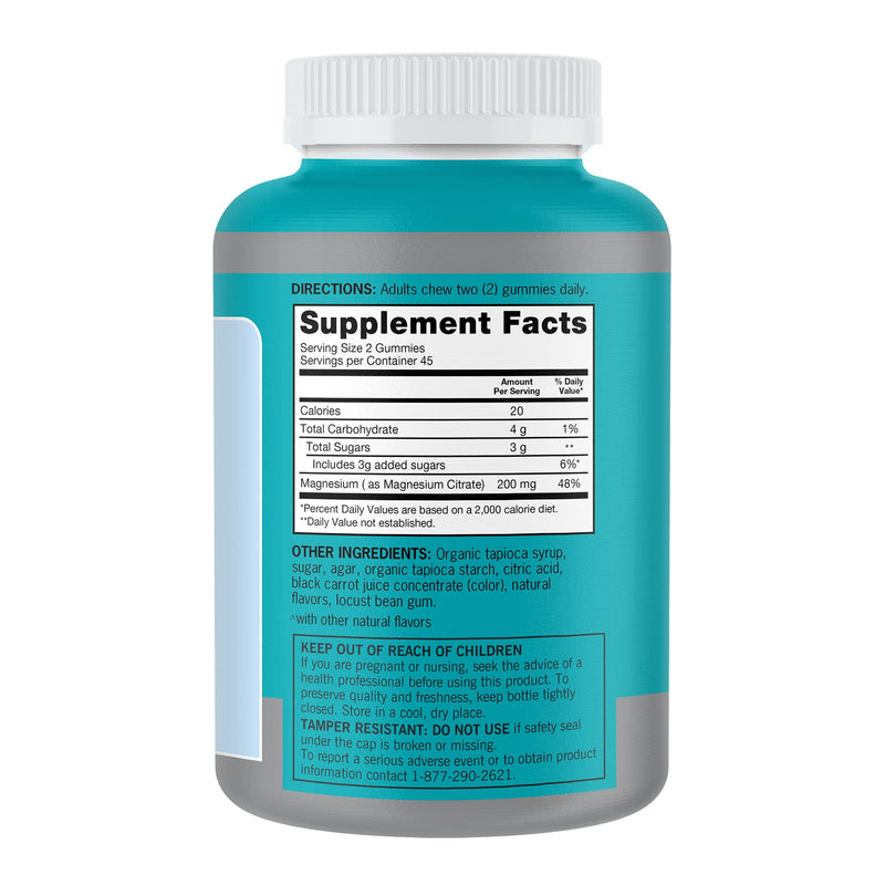 [Australia] - Qunol Magnesium Gummies for Adults, 200mg Elemental Magnesium (from 1,750mg Magnesium Citrate), High Absorption Magnesium Supplement, Supports Nerve, Bone and Muscle Health, Vegetarian, 90 Count Berry 90 Count (Pack of 1) 