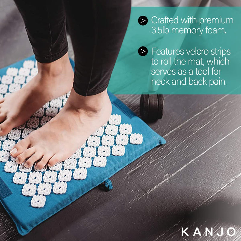 [Australia] - Kanjo FSA HSA Eligible Memory Foam Acupressure Foot Mat | Pressure Point & Acupressure Mat for Feet | Helps Relieve Plantar Fasciitis, Heel Pain & Arch Pain | for Use at Standing Desk 