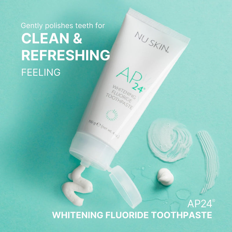 [Australia] - Nu Skin AP 24 Whitening Fluoride Toothpaste | AP 24 Blend | Vanilla Mint Flavor | Brightens Teeth | Removes Surface Stains | Prevents Dental Cavities & Plaque | Enamel-Safe | 4 oz | 1 Pack 4 Ounce (Pack of 1) 