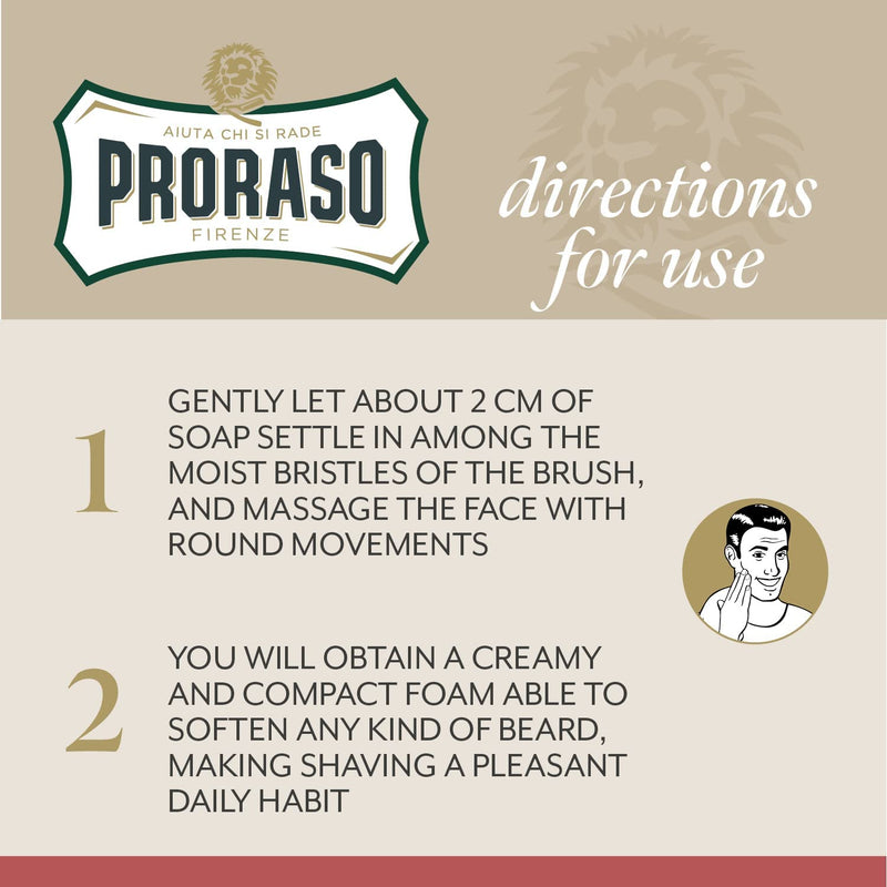 [Australia] - Proraso Shaving Cream Tube for Thick Beards, 150 ml, Intensively Nourishing & Moisturizing Shaving Soap for Men, with Sandalwood and Shea Butter, Made in Italy, Red 