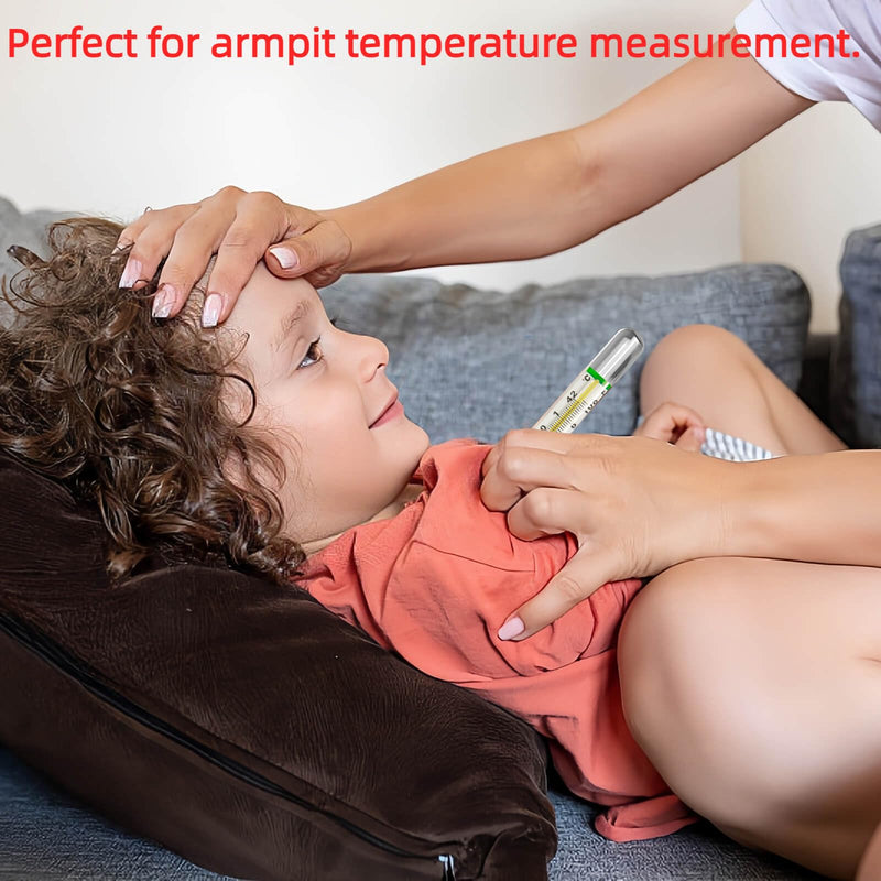 [Australia] - ℃&℉ Mercury Free Thermometer for Armpit 2PCS - Clinical Glass Thermometer for Fever -Classic Non Digital Thermometer for Adults - Accurate Easy Reading by HARIKA LIFE 