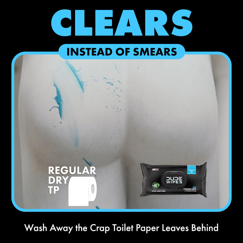 [Australia] - DUDE Wipes - On-The-Go Flushable Wipes - 1 Pack, 30 Wipes - Unscented Extra-Large Individually Wrapped Adult Wet Wipes - Vitamin E & Aloe - Septic and Sewer Safe Fragrance Free 30 Count (Pack of 1) 