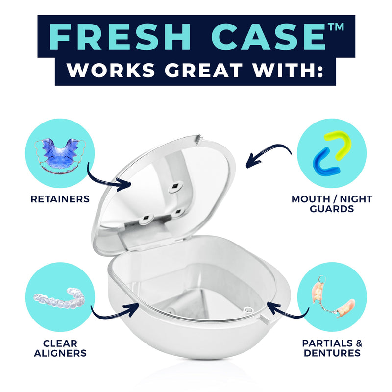 [Australia] - FRESH KNIGHT UVC Retainer Cleaner & Denture Cleaner - UV Retainer Case - Ideal for Invisalign & Mouth Guards - White UV Retainer Container - Convenient Travel Size Platinum UV 1 Box 