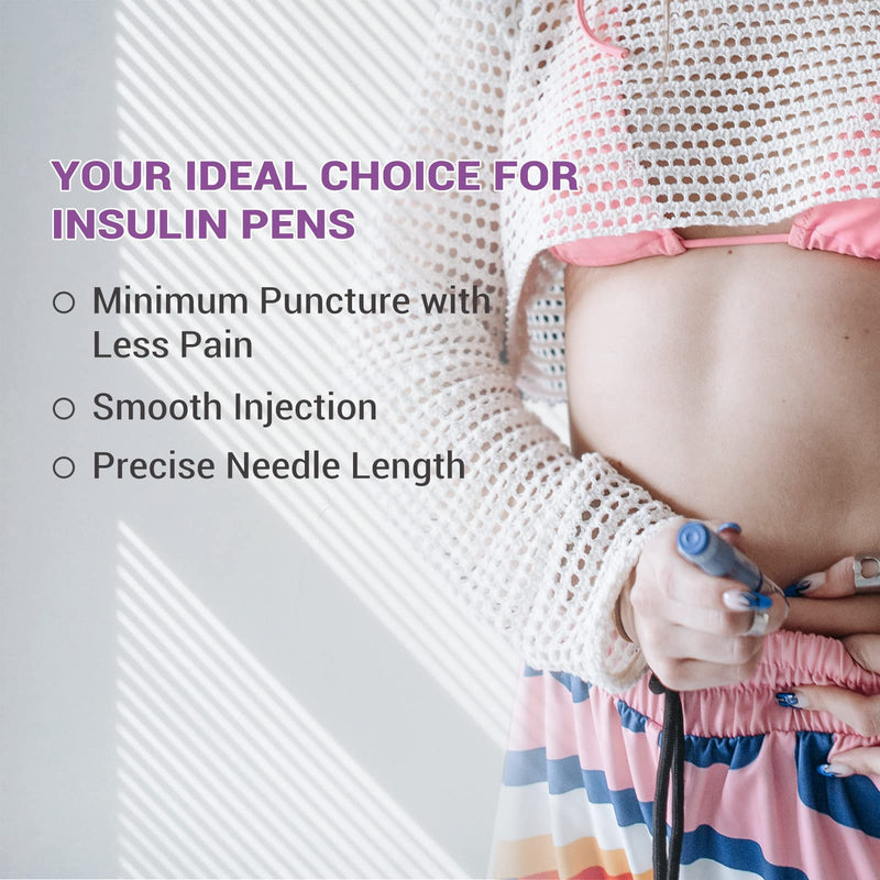 [Australia] - Insulin Pen Needles 31G 5mm, Ultra Fine Diatetic Needles for Insulin Injection, Compatible with Most Insulin Pen, 0.25mm x 5mm (5/32”) (100 Count) 