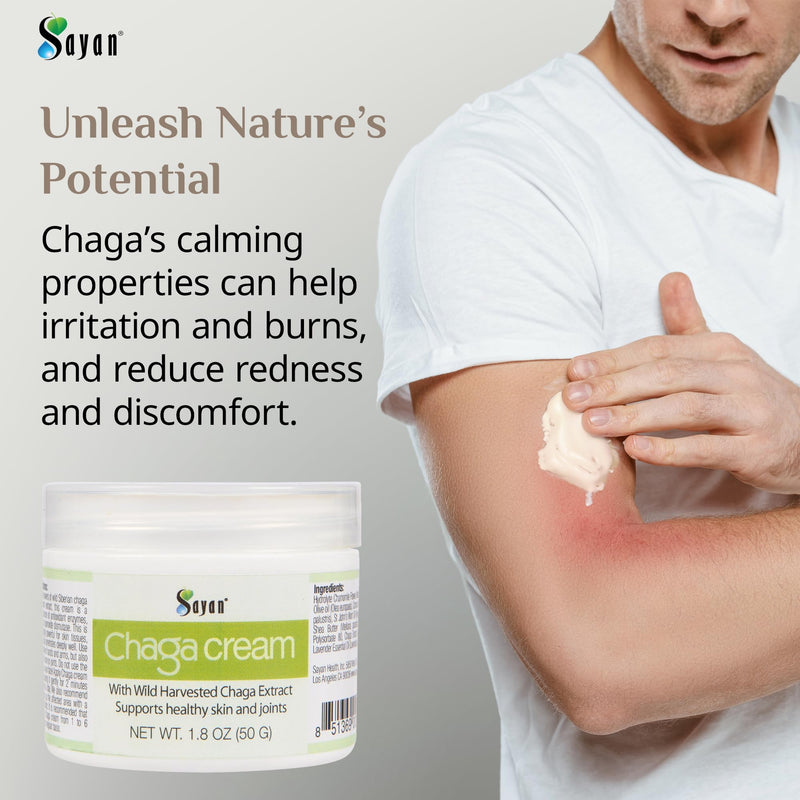 Siberian Chaga Body Cream 1.8 oz, Vitamin E and A, Shea Butter, Beeswax | Mushroom extract lotion rich in antioxidants, melanin and coconut oil with no added fillers Natural