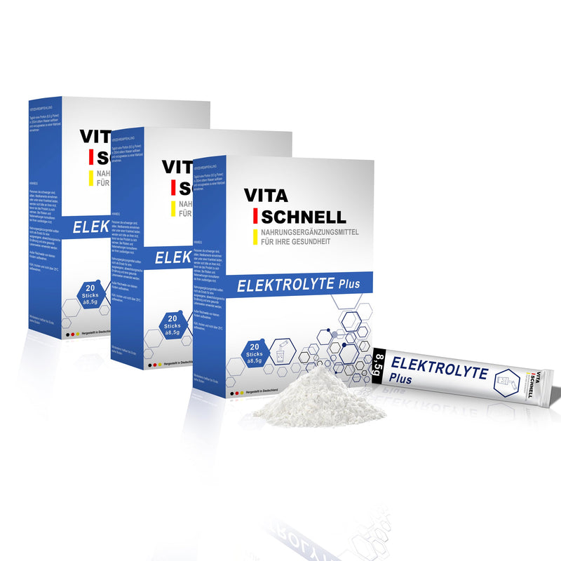 [Australia] - Vita Quick Electrolyte Sticks 60 pieces - Optimal electrolyte supply - Vegan, gluten- and lactose-free sports electrolytes - Made in Germany - Electrolyte powder for quick regeneration 20 portions (pack of 60) 