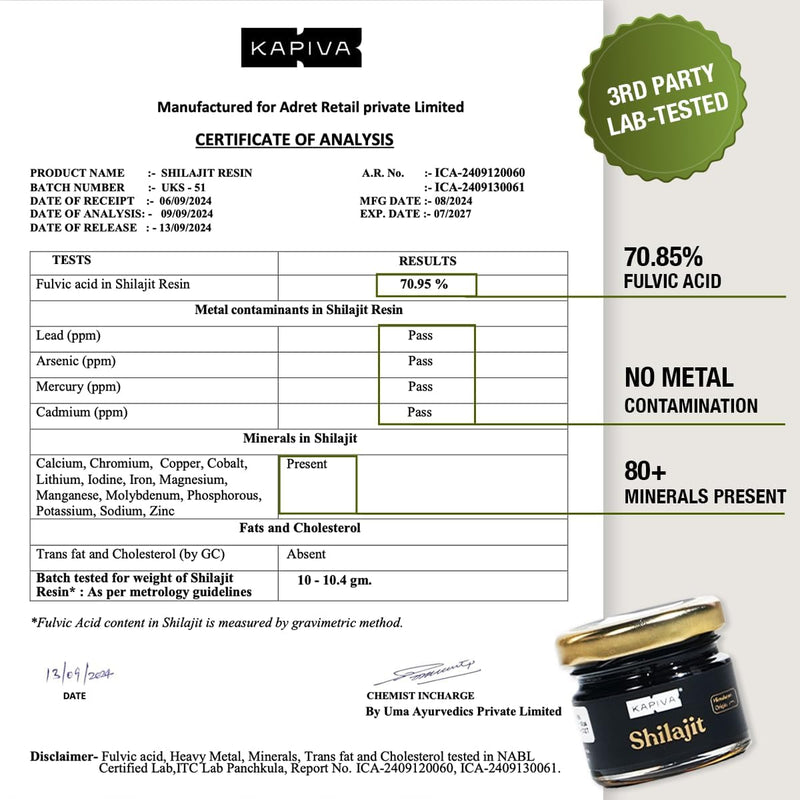 Kapiva Himalayan Shilajit Resin | 100% Pure, Natural & Ayurvedic |250mg Per Serving | 85+ Trace Minerals & Fulvic Acid |110-120 Servings | Energy & Stamina Booster – 30g 30 grams