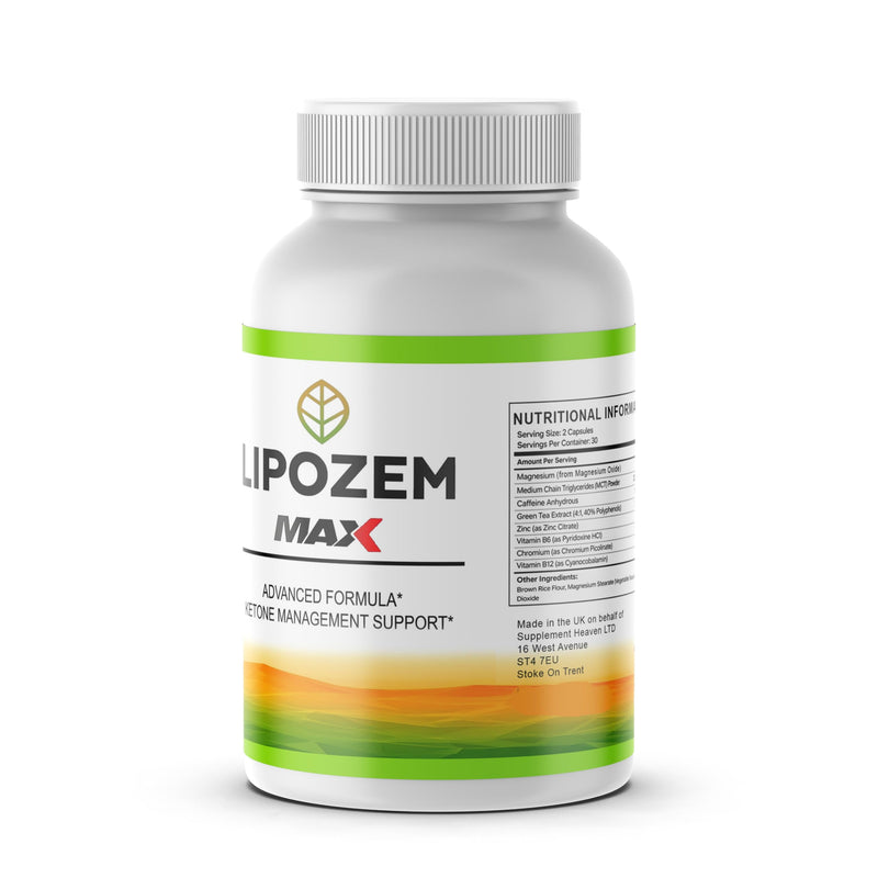 Lipozem Max - Advanced Formula/Food Supplement/All Natural Ingredients - 60 Capsules /1 Month Supply/Supplement Heaven