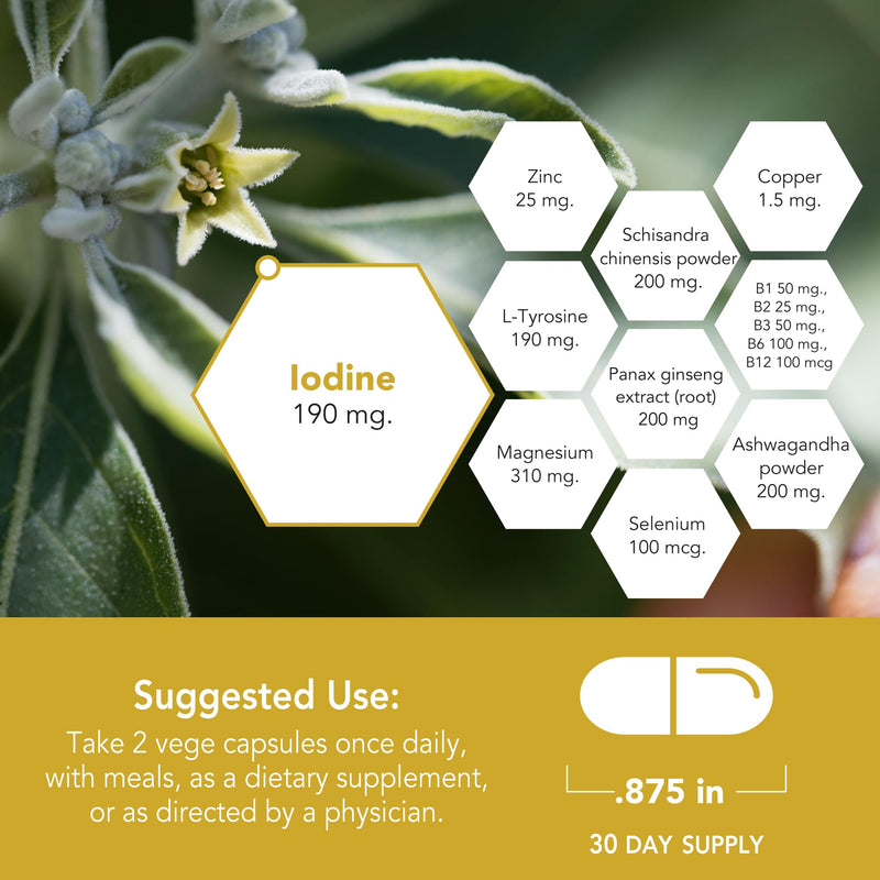 [Australia] - Botanic Choice Thyroid Complete – Thyroid Support with Iodine, Selenium & Zinc for Men & Women – Energy, Hair & Nail Health, Heart Health Support, Hormone Support (60 Capsules) 