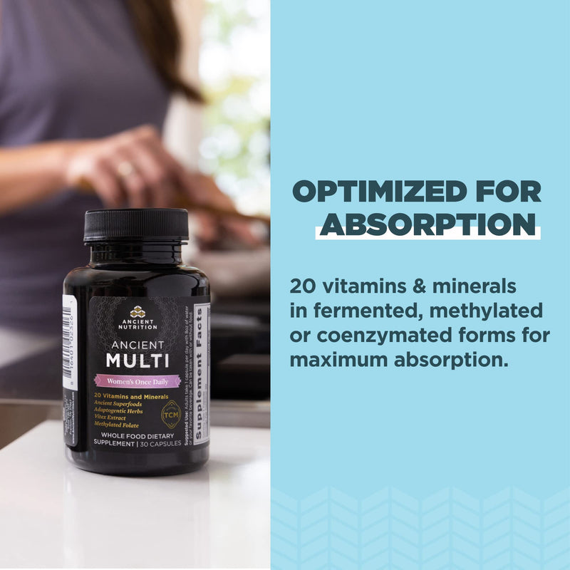 Ancient Nutrition Mutlivitamin Men's Once Daily Capsules, 30 Count + Multivitamin Women's Once Daily Capsules, 30 Count
