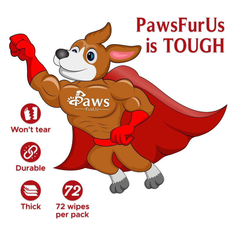 PawsFurUs® All-Natural Pet Wipes for Dogs & Cats - Doctor-Formulated for Total Pet Care with Antifungal & Antibacterial Protection, pH Balancing, Moisturizing, Deodorizing & Fast Itch Relief - 72ct. - PawsPlanet Australia