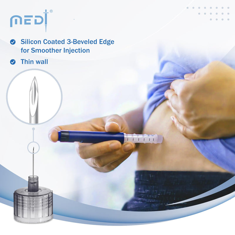 [Australia] - Fine Insulin Pen Needles (31G 5mm) - Diabetic Needles for Insulin Injections, Ultra Fine Compatible with Most Diabetes Pens - 100 Ct, Pack of 2 100 Count (Pack of 2) 