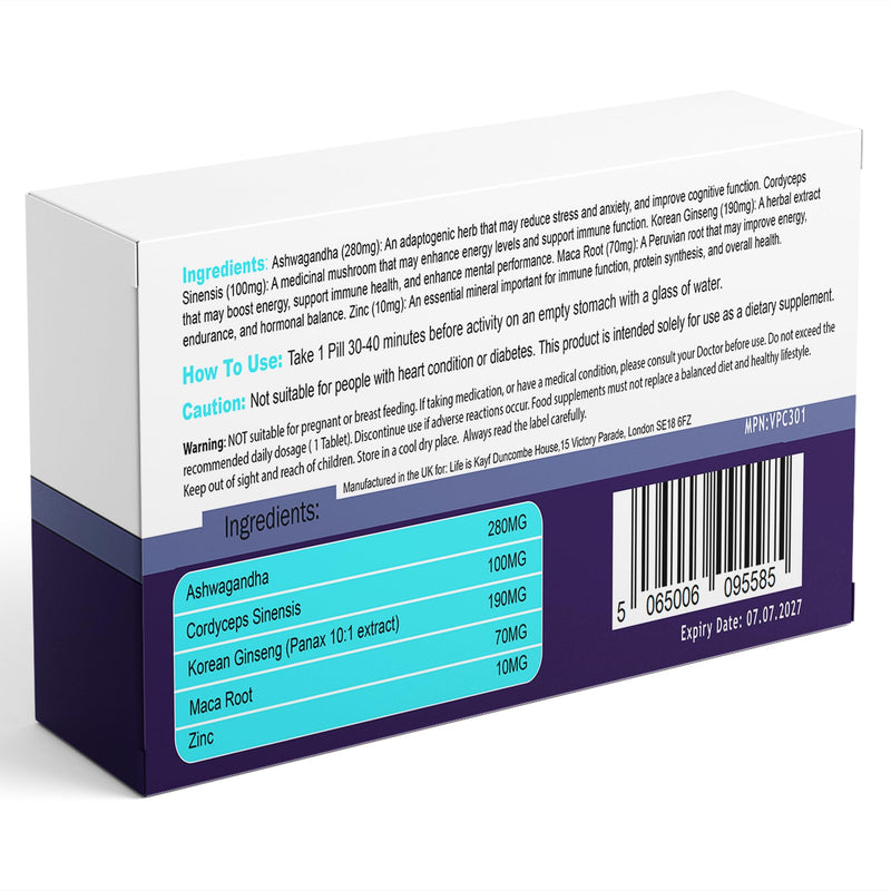 ErexOn - V Prime Connect 10 Tablets | Men's Health Support | 100mg Herbal Supplement for Men | Quick Absorbing Formula | Made in the UK