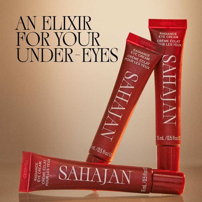 Sahajan Radiance Eye Cream, Niacinamide & Vitamin C, 0.5 fl oz | Ayurvedic brightening eye cream with adaptogens, visibly firms and reduces the look of puffiness and dark circles