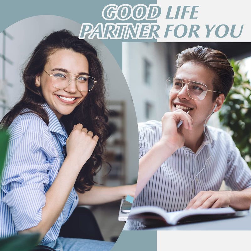 [Australia] - LINVO glasses without prescription for men and women, classic metal frame glasses frame, vintage aviator glasses, fake glasses, silver 