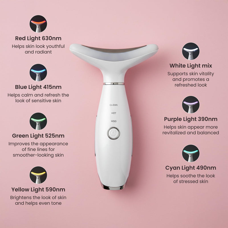 KLY Beauty 7-in-1 Beauty Facial Massager for Face and Neck – Thermal & Vibrating Facial Tool for Wrinkle Reduction, Skin Firming, Skin Lifting and Skin toning| With Retinol Collagen Creme
