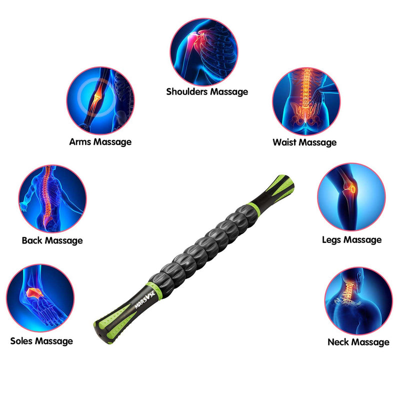 [Australia] - Muscle Roller Stick Massage Roller Muscle Roller Massage Tool for Athletes and Soothing Cramps,Relieving Muscle Soreness, 18 Inches Muscle Roller for Relieving,Physical Therapy,Massage,Body Recovery Green 