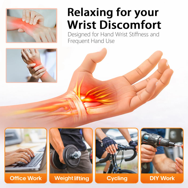 Wrist Heating Pad for Relaxing Discomfort with Massage Red Light Therapy,Coldfree Heated Brace with 3000mAh Battery,Hand Arthritis,Wrist Pain,Carpal Tunnel,Heat Wrist Wrap Gifts for Mom/Dad