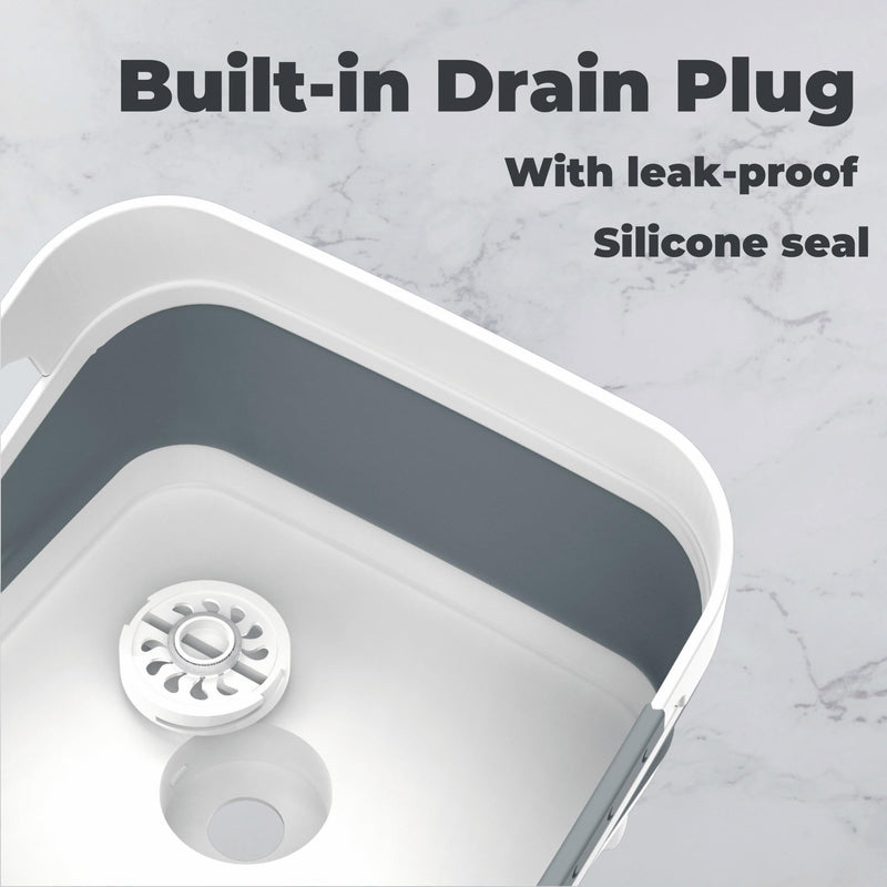 [Australia] - Wash Basin for Baby Bottles, Foldable, Versatile Wash Tub for Kitchen, RV, Outdoor Camping Sink, Sturdy & Easy to Clean Gray 