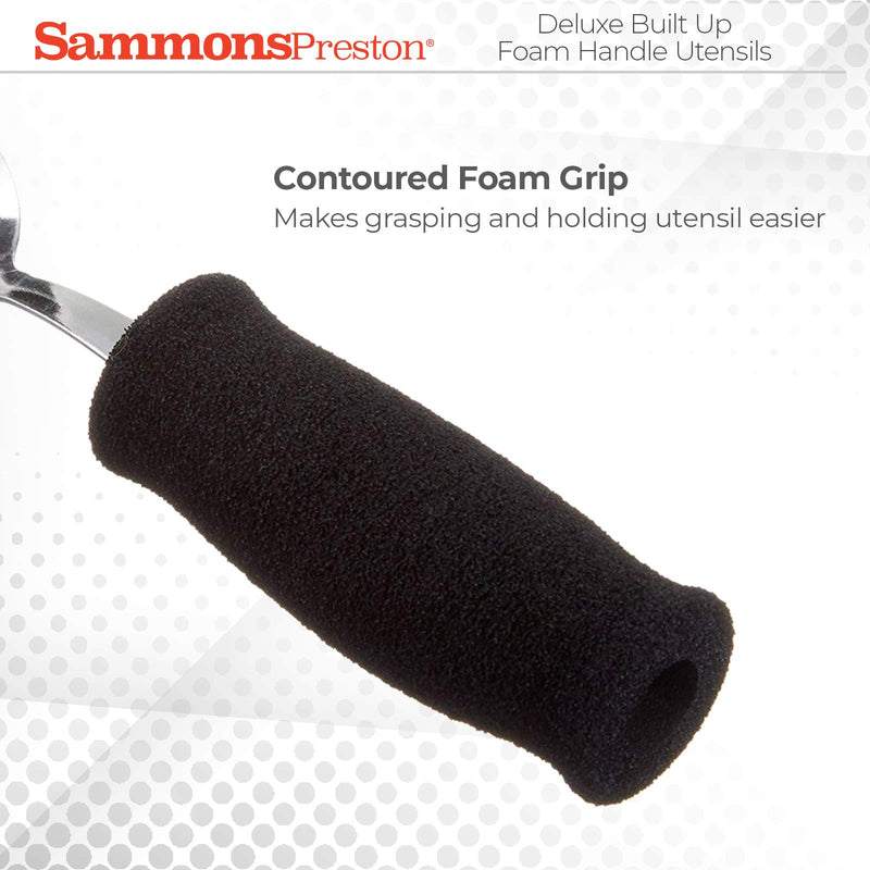 [Australia] - Sammons Preston Deluxe Built-Up Handle Adaptive Grip Tablespoon 6.5" Long, Stainless-Steel Easy-Hold Utensil with Removable Soft Molded Foam Grip, Adaptive Utensil for Those with Arthritis & Weak Grip 