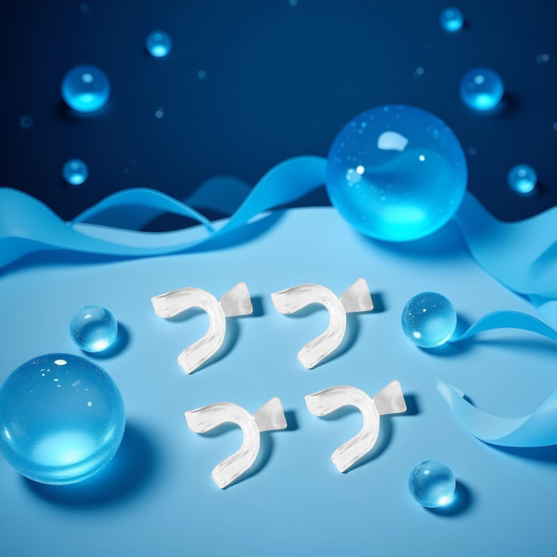 4 Pcs Transparent Mouth Guard Silicone Grinding Guard Teeth Whitening Tray Sleeping Gum Shield for Sports Bruxism Bite Guard,Teeth Grinding Guards Oral Care