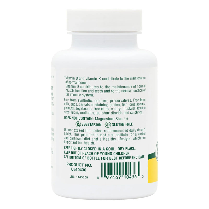NaturesPlus Vitamin D3 2520IU with Vitamin K2 120mg - High Strength Vitamin D and K2 Supplement, Bone and Immune Support - One a Day, Gluten Free, Vegetarian - 90 Tablets