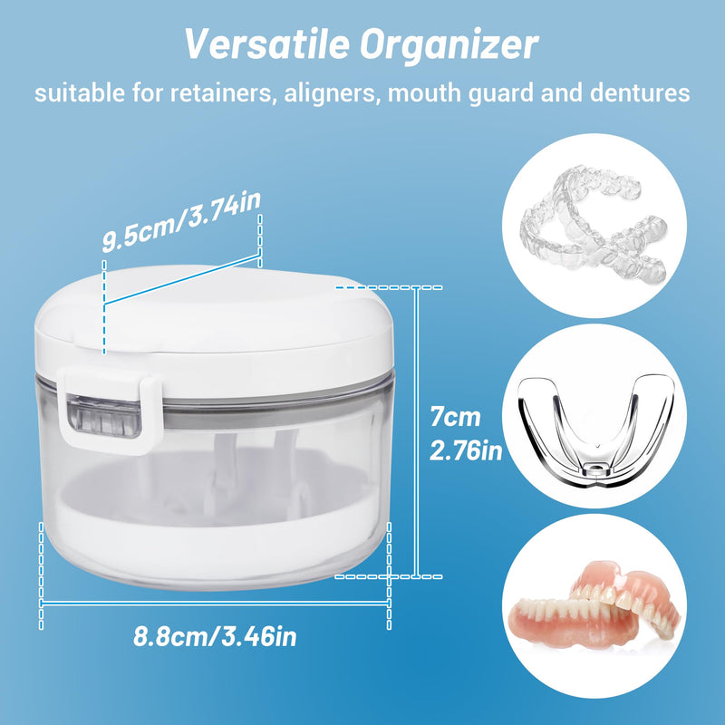 [Australia] - 1 Pcs Automatic Rising Denture Bath Box Cup Complete Clean Care for Dentures Braces Cleaner Cup 