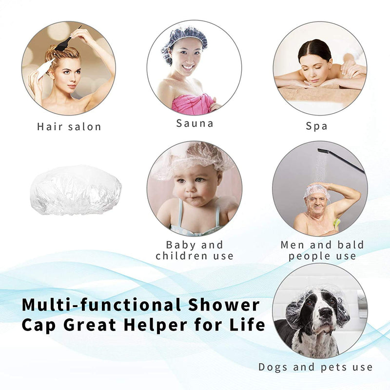 [Australia] - 30pcs Disposable Shower Caps-Multi-Purpose Thickening Elastic Bath Cap Plastic Waterproof Clear Shower Cap Bath Shower Caps Women Spa,Men Hair Caps,Home Use,Hotel and Hair Salon, Travel.(Size 46CM) Medium 30PCS 