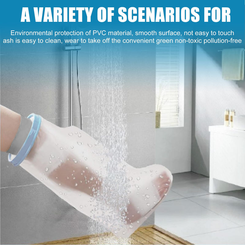 [Australia] - Shower protection leg, 136 cm long plaster protection, waterproof leg XL, reusable leg print cover, adult anti-slip plaster protection for foot, thigh, knee, plaster bandages (long leg protector XL) 