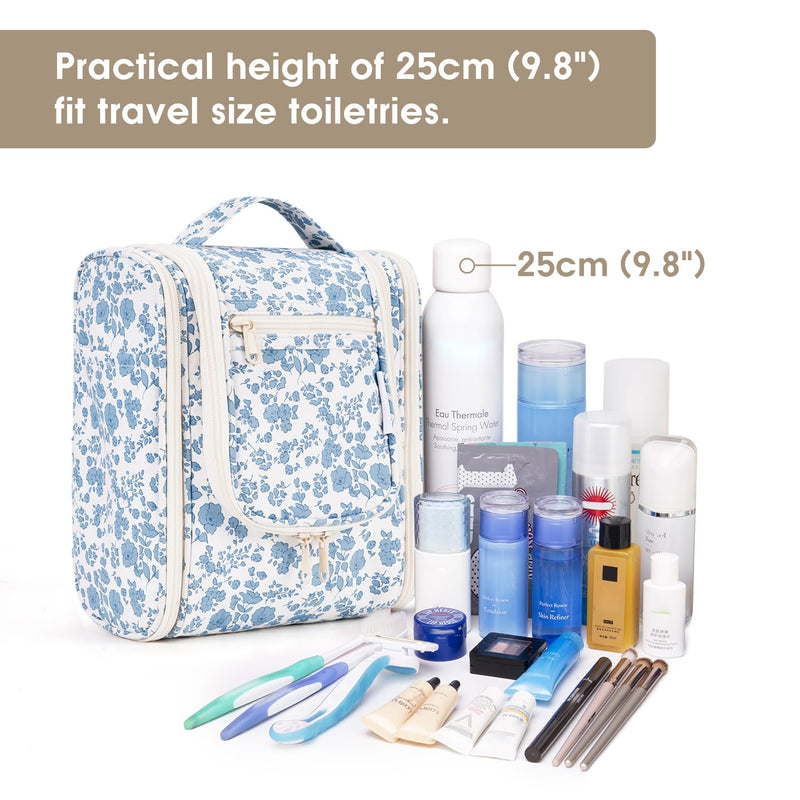 Narwey Small Hanging Travel Toiletry Bag with 6 Set Compression Packing Cubes
