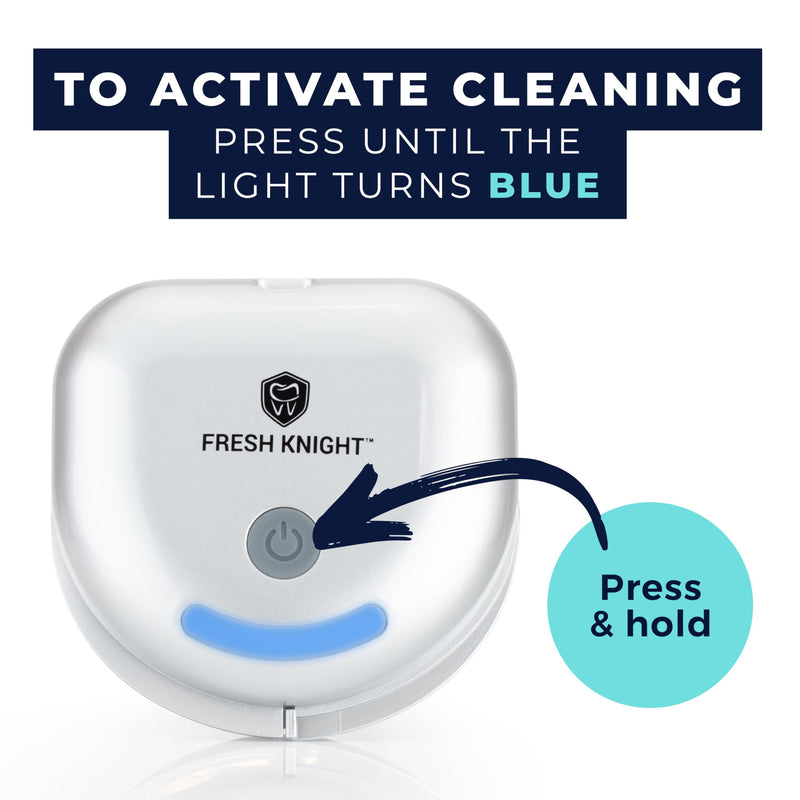 [Australia] - FRESH KNIGHT UVC Retainer Cleaner & Denture Cleaner - UV Retainer Case - Ideal for Invisalign & Mouth Guards - White UV Retainer Container - Convenient Travel Size Platinum UV 1 Box 