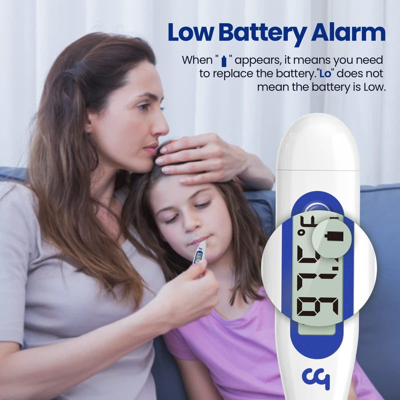 [Australia] - Thermometer for Adults, Oral Thermometer for Fever, Thermometer with Fever Alert, Memory Recall, C/F Switchable, Rectum Armpit Reading Thermometer for Whole Family (Klein Blue) 