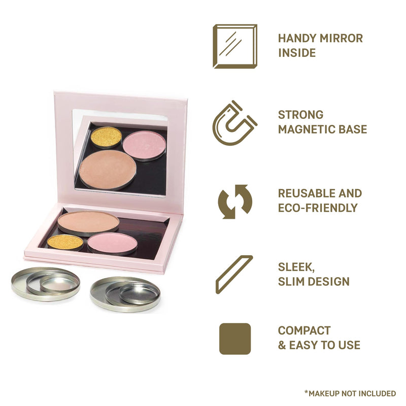 [Australia] - FIXY Makeup Repair Kit - Repressing tool for Eyeshadows, Blush & Highlighter or Depot | Organize Makeup Round Pans in Makeup Palette with Mirror | Makeup Artist Must Haves Makeup Repair Kit for Round Pans 
