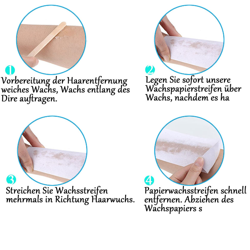[Australia] - 400 pieces of non-woven strips, wax strips and wax strips, wooden sticks, used with soft wax for hair removal, for hair removal on the leg, chest, back, intimate area and face, 1 piece (pack of 400). 