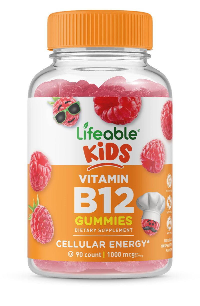 Lifeable Vitamin B12 Kids + Zinc Kids, Gummies Bundle - Great Tasting, Vitamin Supplement, Gluten Free, GMO Free, Chewable Gummy