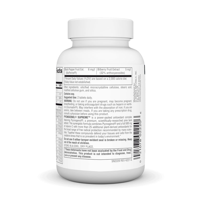 [Australia] - Source Naturals Pycnogenol Supreme, Berry & Botanical Antioxidant Complex* - 60 Tablets 60 Count (Pack of 1) 