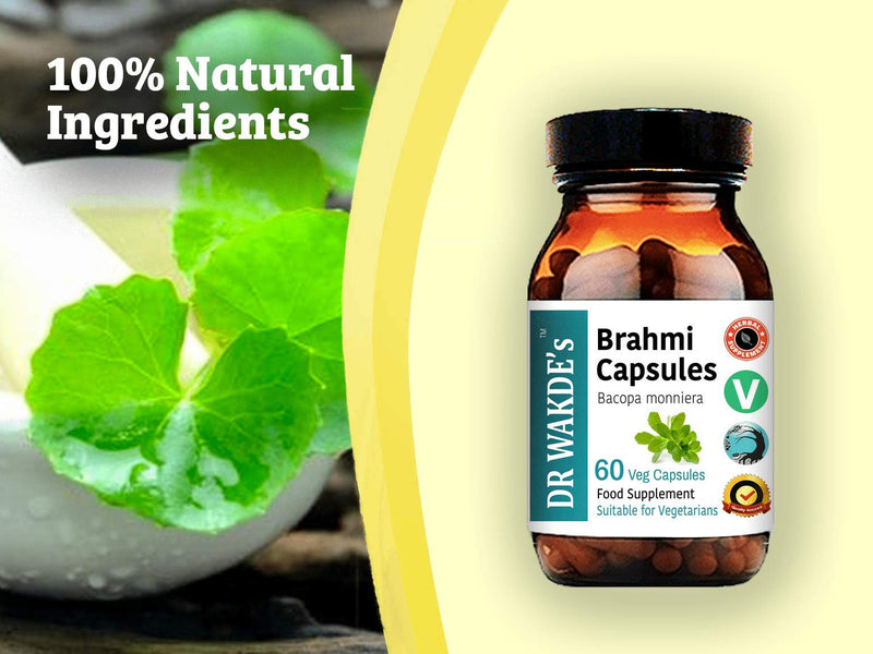DR WAKDE'S Brahmi Capsules (Bacopa monniera) - 60 Veg Caps | Ayurvedic Brain & Memory Support | Vegan, Plant-Based