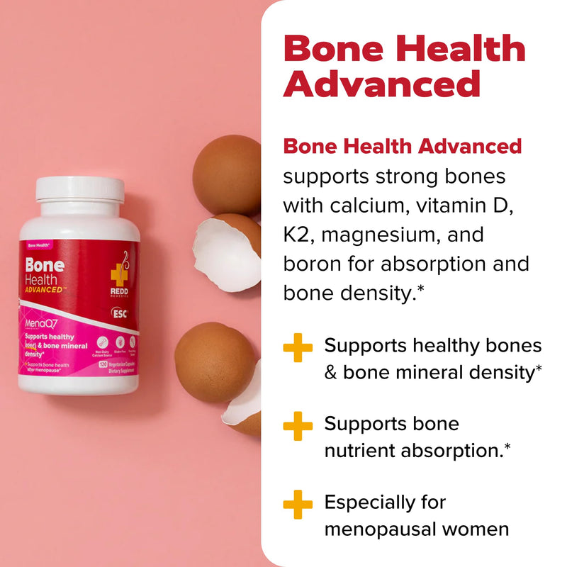 Redd Remedies, Bone Health Advanced, Vitamin D3 and Calcium for Strong Bone Support, 120 Vegetarian Capsules Standard Packaging