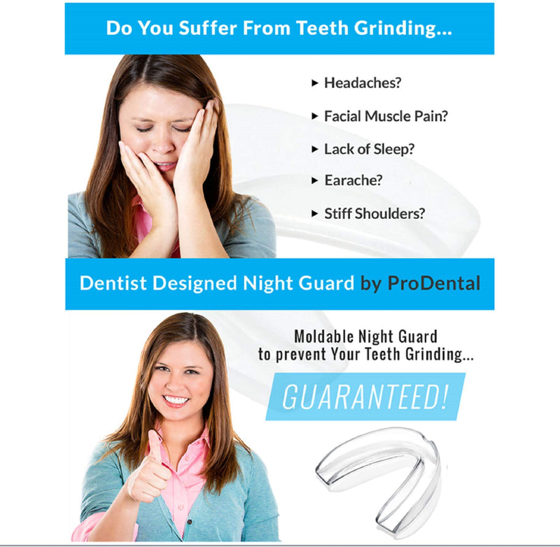 [Australia] - ProDental Thin and Trim Mouth Guard for Grinding Teeth – 6 Pack, USA Made, Bonus: Teeth Whitening System Included, Night Guard Stops Bruxism - Teeth Clenching, Customizable Dental Tray - No BPA 