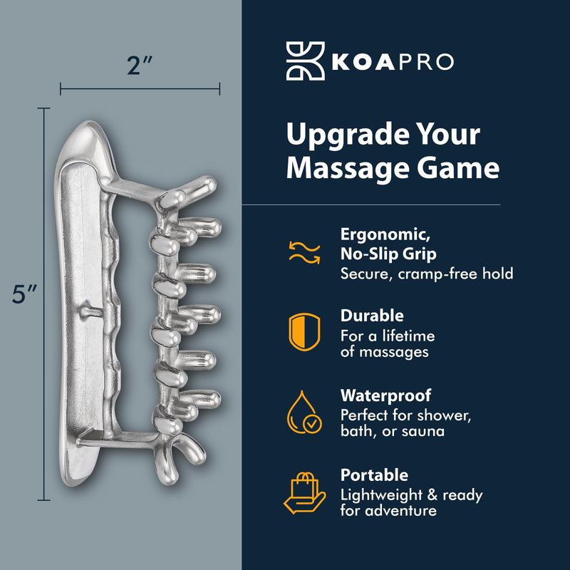 KOAPRO Facial Facia Blaster Tool for Sensitive Fascia Blasting - Face Gua Sha Tool Helps Lymphatic Drainage and Cellulite Reduction, Neck and Face Fascia Roller for Tight Skin, Deep Tissue Massager Stainless Steel