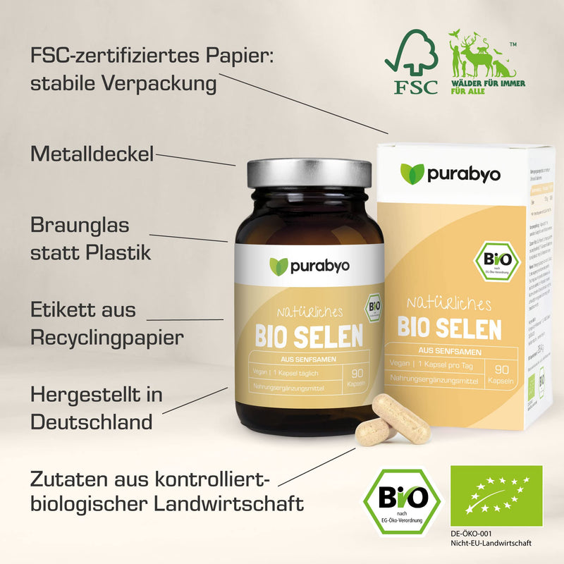 [Australia] - Organic selenium capsules made from mustard seeds | in the glass | Selenium 100µg per capsule | 3 month supply | Organic Selenium | Only 1 capsule daily | Selenium organic | Selenium in high doses 
