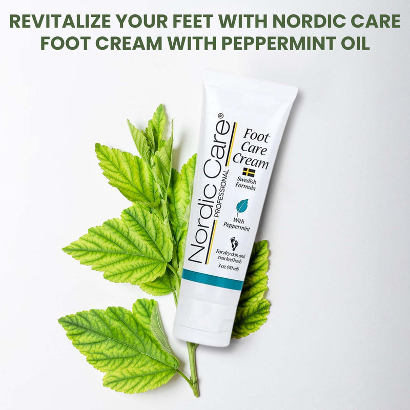 Nordic Care peppermint Foot Care Cream - Intensive Repair Foot Cream With Eucalyptus & peppermint Oil For Dry Feet & Cracked Heels, Foot Care Cream Provide Deep Hydration | (6 oz, Pack of 1) 6 Ounce (Pack of 1)