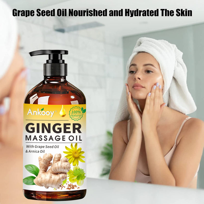 [Australia] - 3 Pack Ginger Oil, Ginger Oil Lymphatic Drainage Massage,Belly Drainage Ginger Oil, Ginger Massage Oil Lymphatic Drainage,100% Natural Massage Oil for Massage Therapy With Arnica Extract,Vitamin E Oil 