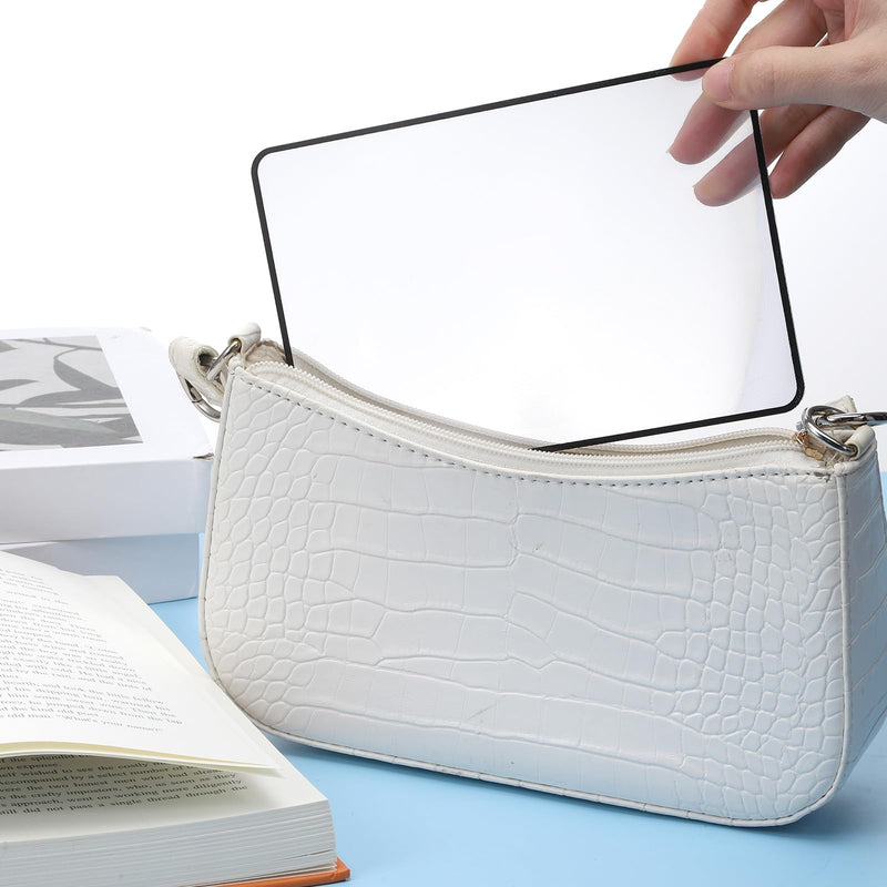 4Pcs 3X 5X Page Magnifying Sheet Clear Lightweight Magnifier Flat Plastic Optical Fresnel Lens Handy Card Size Magnifier Bookmark for Low Vision Reading Small Prints, Maps and Books