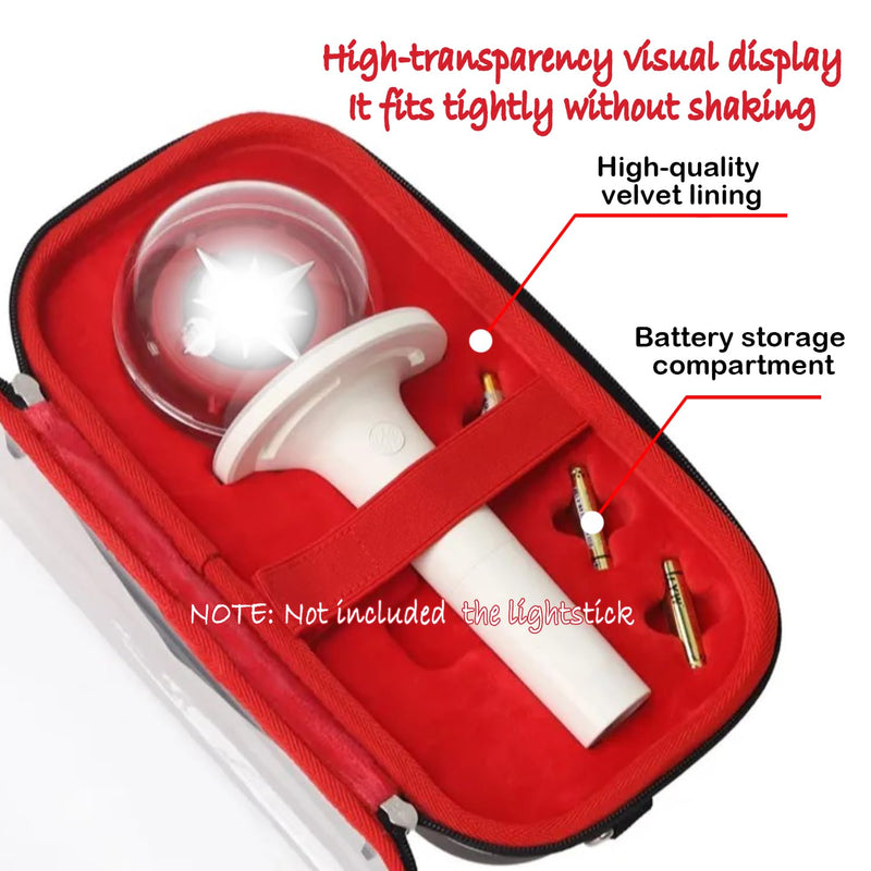 Case for Strays Lightstick - Clear Travel Carrying Storage Bag Holder for Ver.1 / Ver.2 Light Stick - Crossbody Protective Cover Merch for K-pop Fans Gift (Red) Red